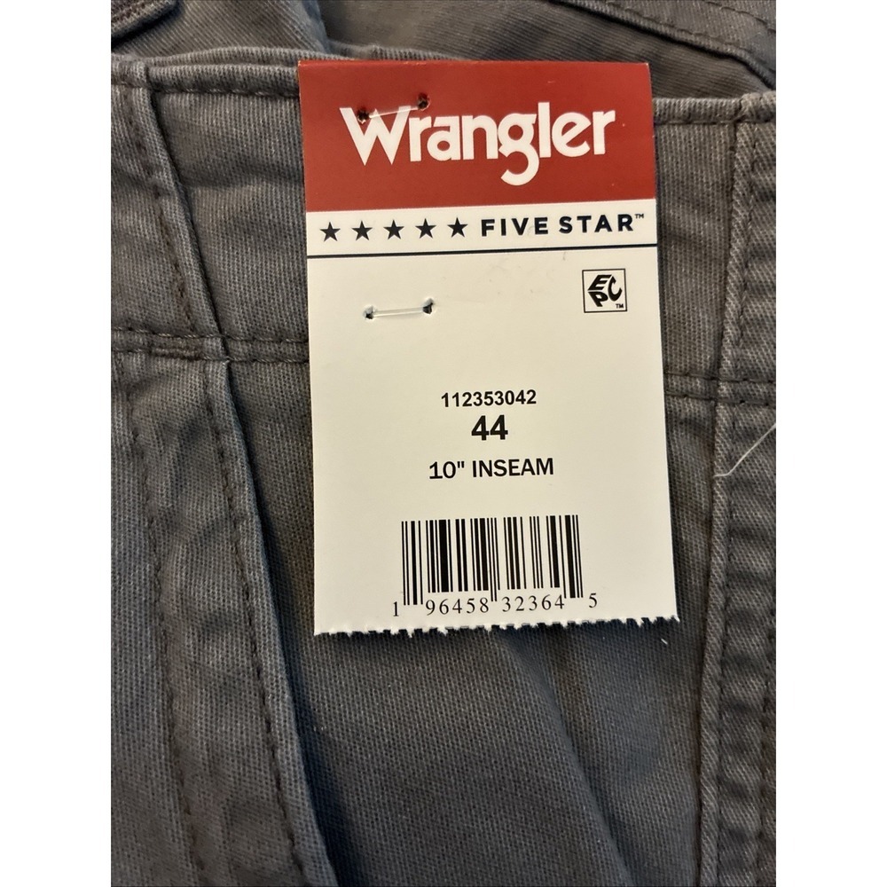 Wrangler Cargo Shorts Mens 44 Relaxed Fit Cotton Gray Outdoors Trail Casual NEW - Picture 14 of 16